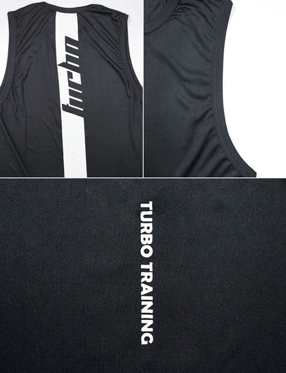 Turbo 'Aesthetics' Physique Cut Men Sando In Black