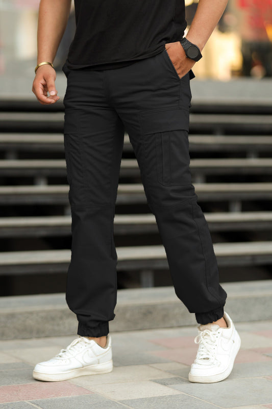 Turbo's Essential Baggy Fit Cargo Trouser In Black