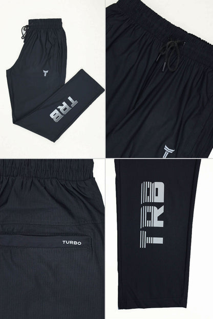 Turbo 'TRB Division' Sportswear Mesh Dry-fit Trouser In Black
