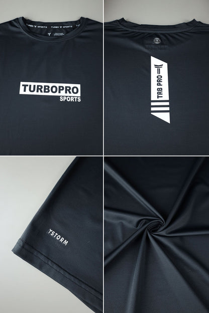 Turbo Pro Sports Climalite Mesh Dry-Fit Tee In Black