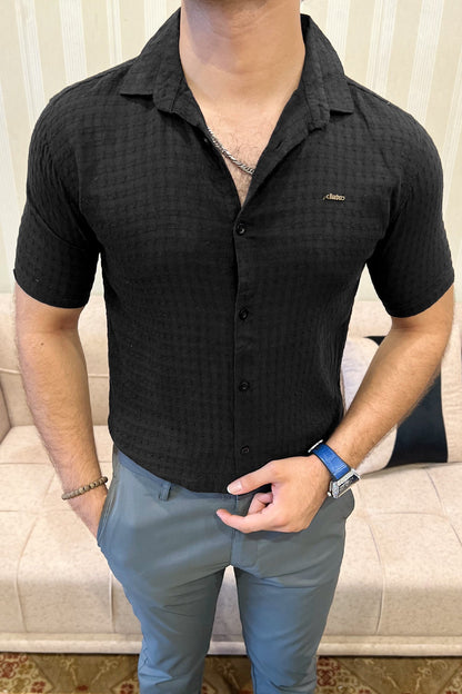 Turbo Designer Motif Embossed Casual Shirt