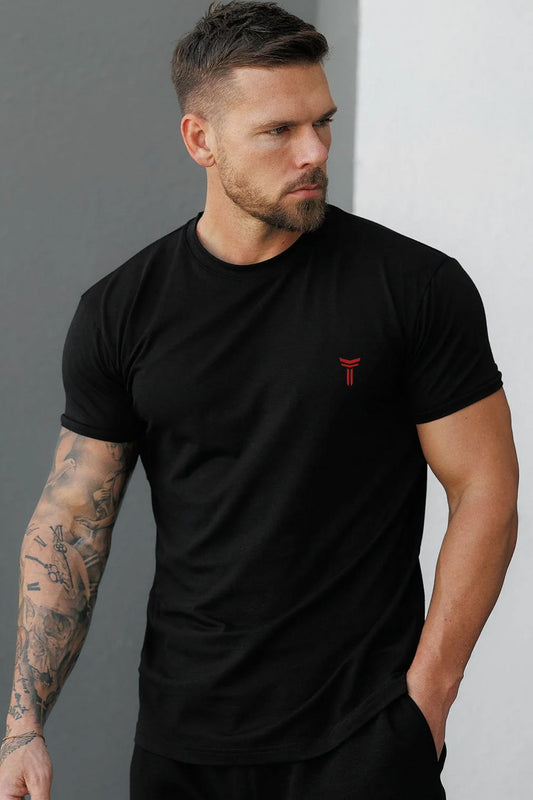Turbo Font Typography Breathable Dry-Fit Tee In Black