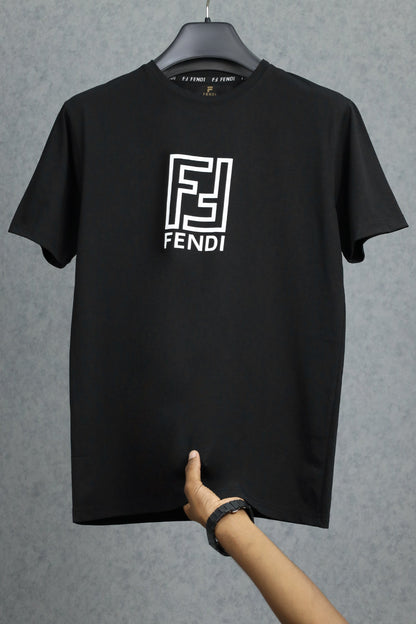 Fndi Labyrinth Monogram Classic Crew Neck Tee