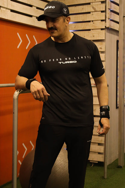 Turbo Motivational Quote ClimaCool Dry-Fit Tee In Black