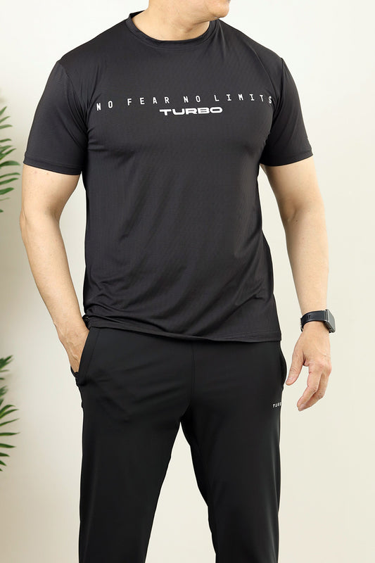 Turbo Motivational Quote ClimaCool Dry-Fit Tee In Black