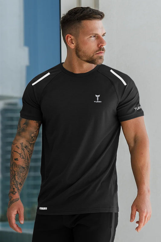 Turbo Elite Performance Series Dry-Fit Tee In Black