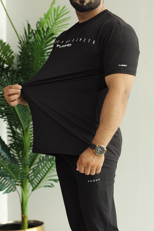 Turbo Motivational Quote ClimaCool Dry-Fit Tee In Black