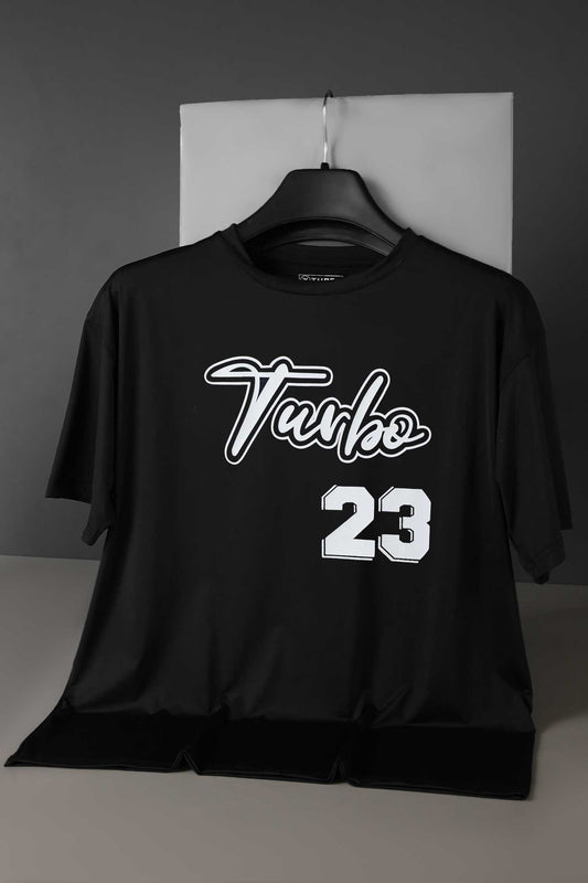 Turbo Heritage '23' Throwback Script Dry-Fit Tee In Black