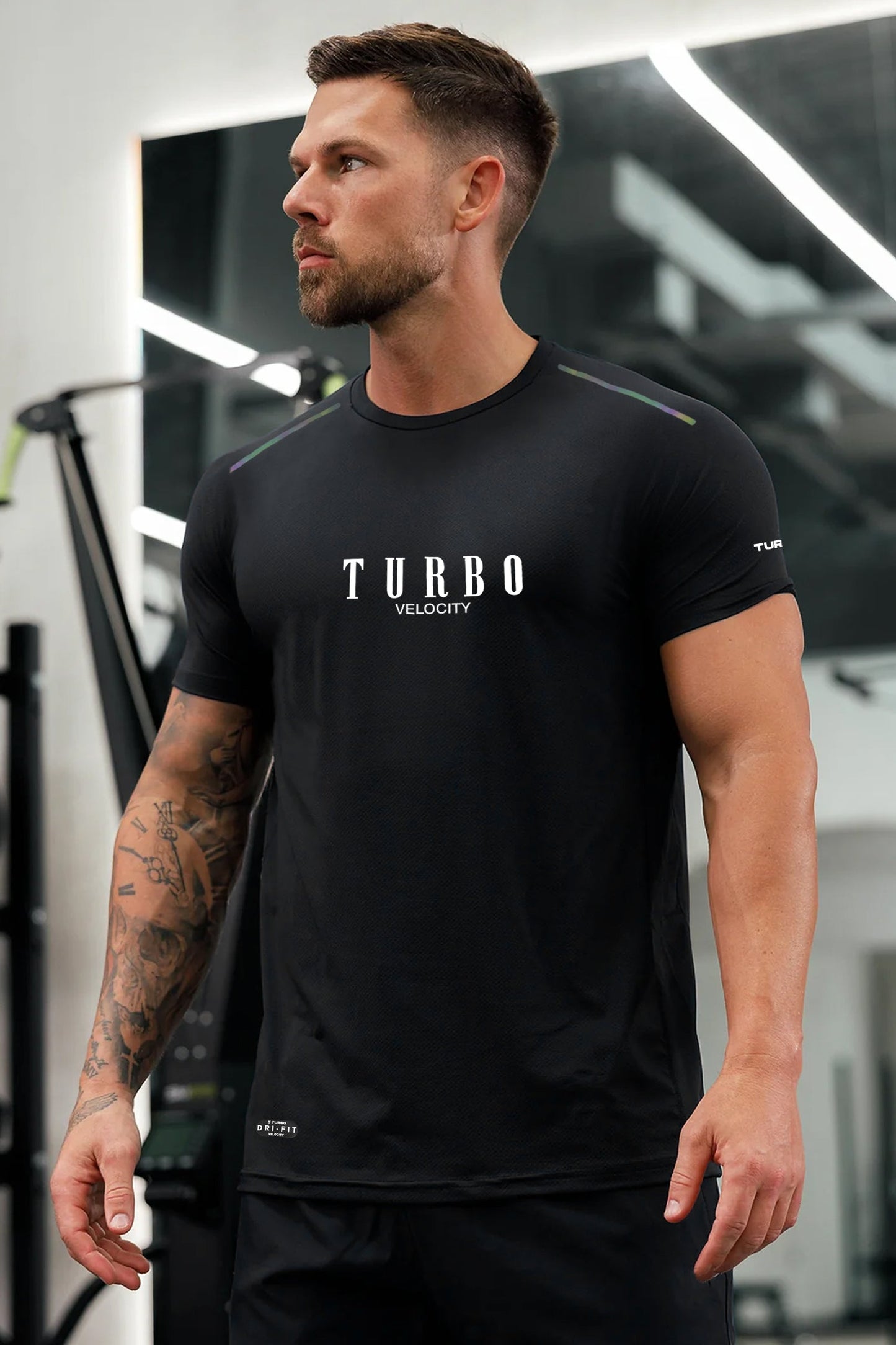 Turbo High Intensity Training & Running Dry-Fit Tee In Black