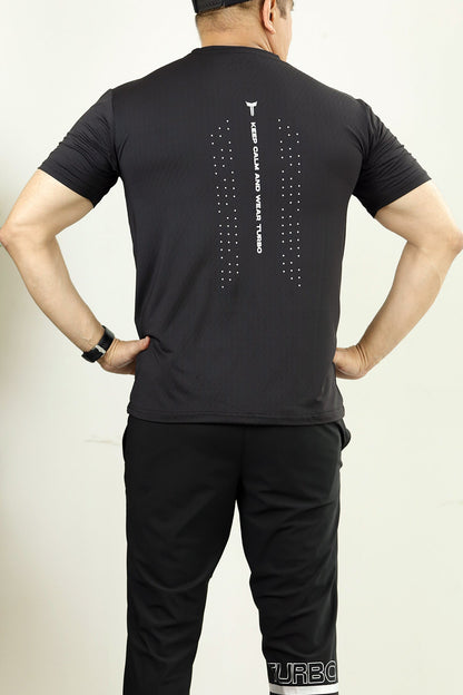 Turbo Motivational Quote ClimaCool Dry-Fit Tee In Black