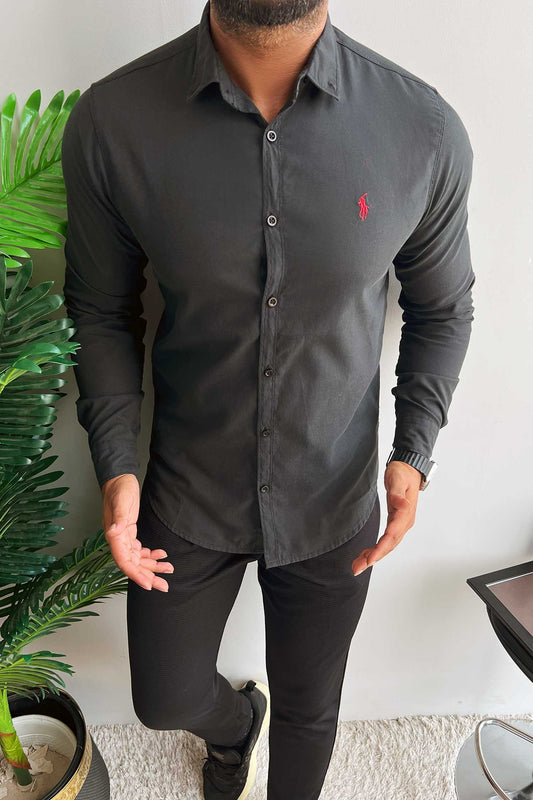 Polo Rph Lren Custom SlimFit Casual Shirt In Black