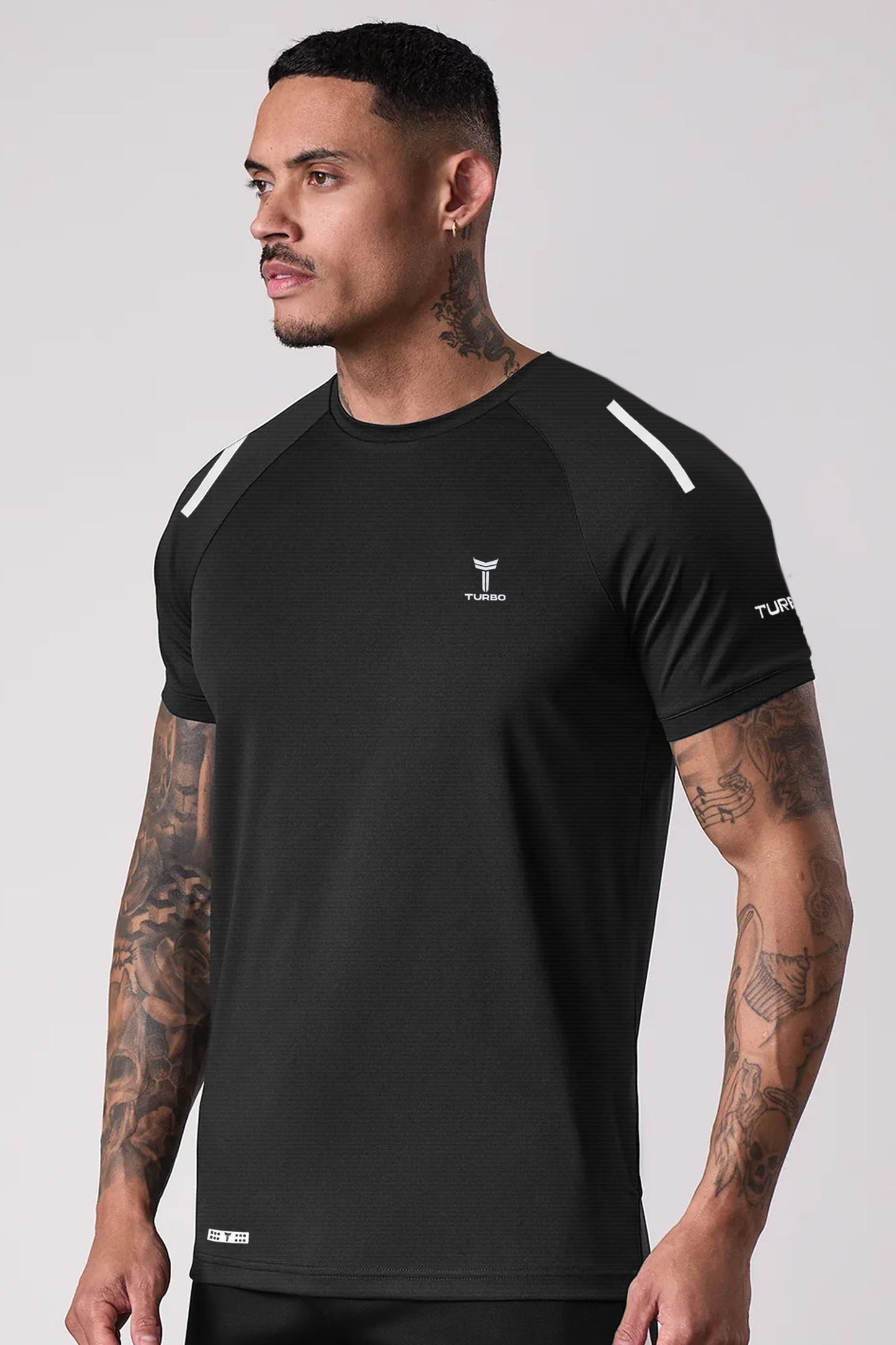 Turbo Elite Performance Series Dry-Fit Tee In Black