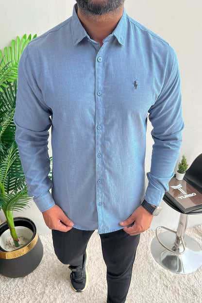 Polo Rph Lren Custom SlimFit Casual Shirt In Blue