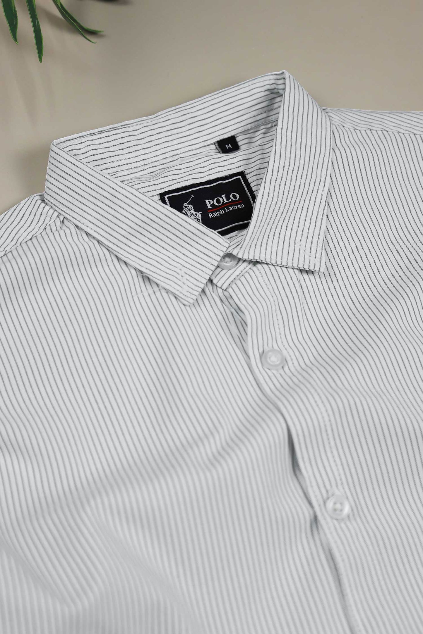 Polo Rph Lren Stripe Poplin Cotton Casual Shirt In Black&White