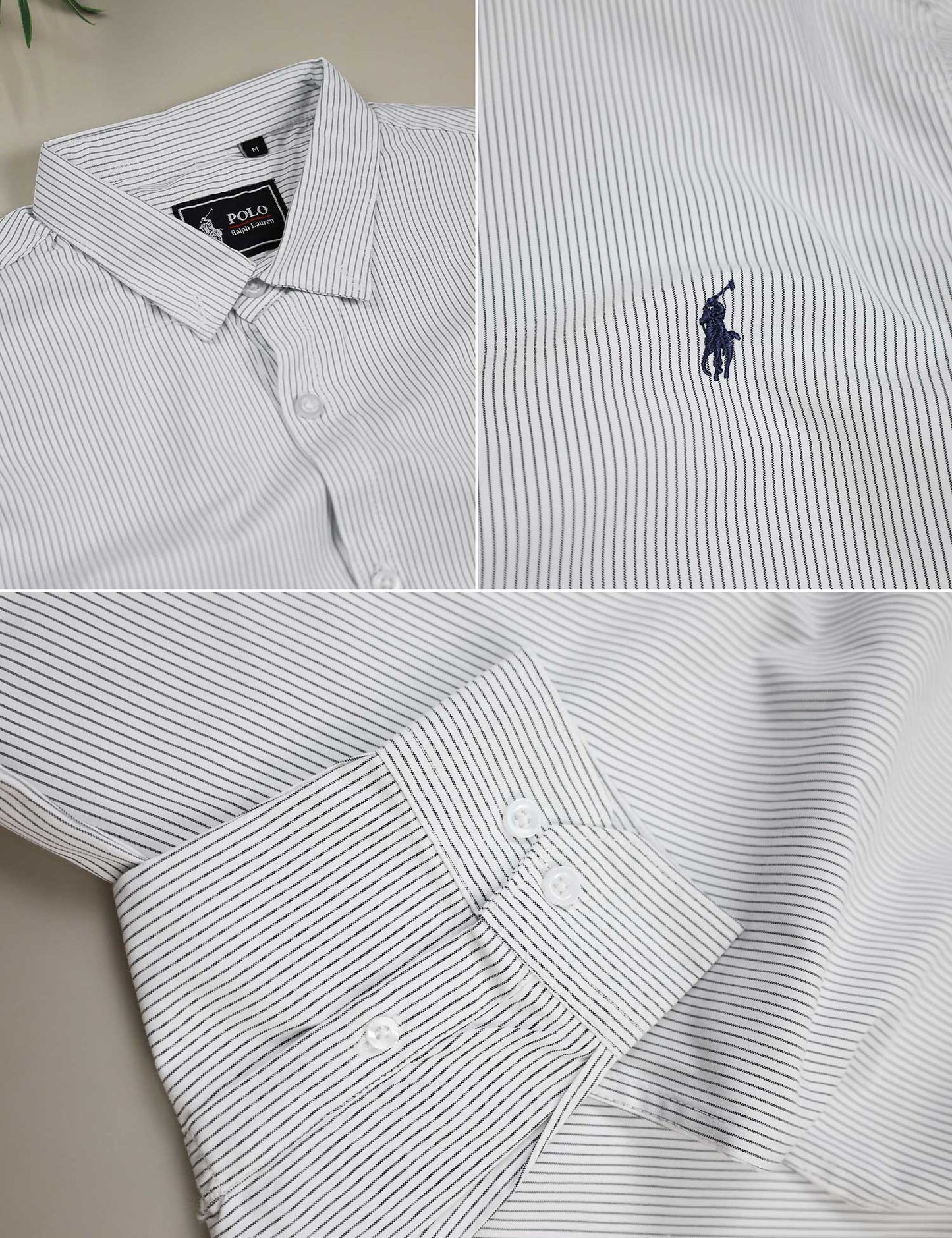 Polo Rph Lren Stripe Poplin Cotton Casual Shirt