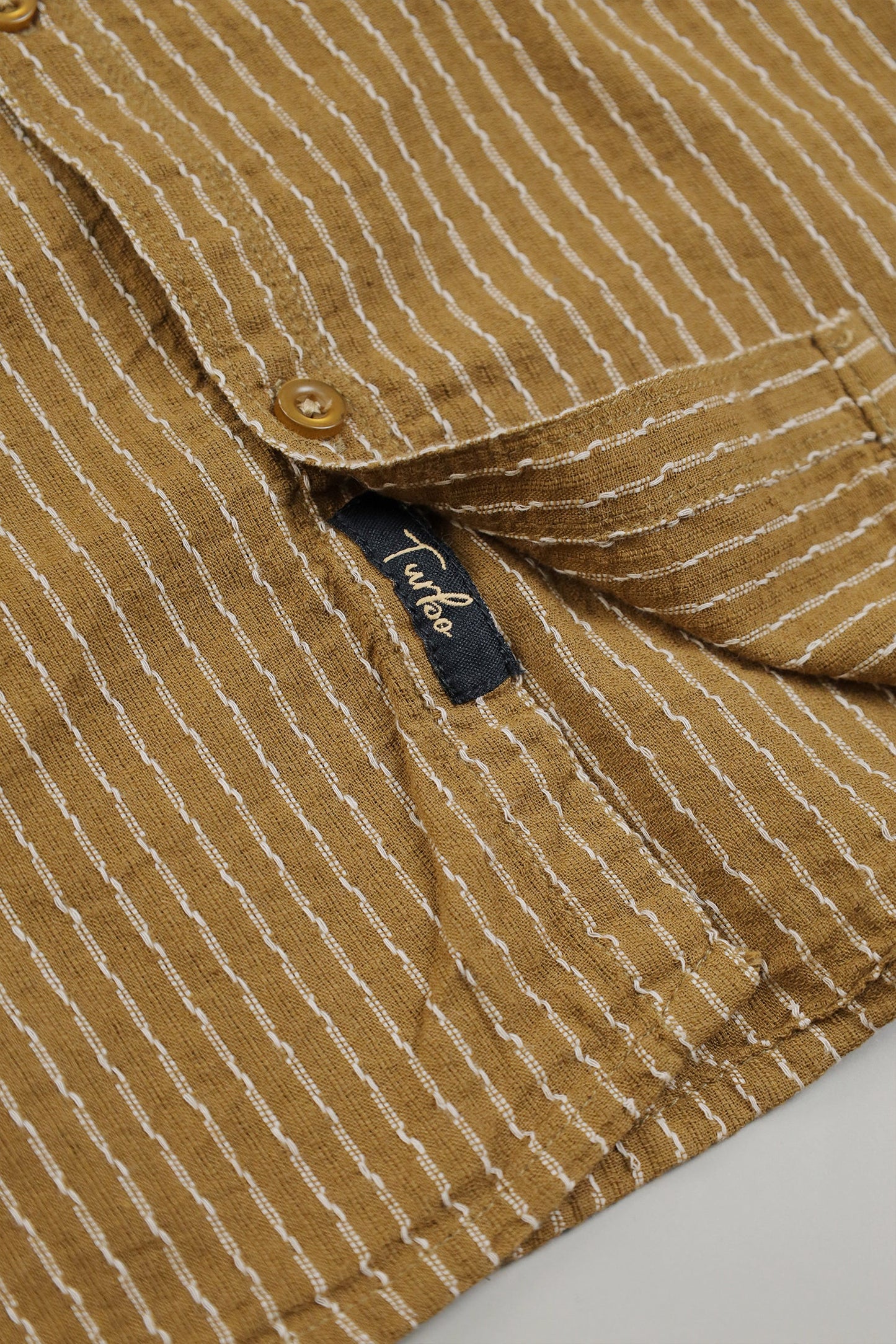 Turbo Lining Check Creation Long Sleeve Cotton Casual Shirt In Brown