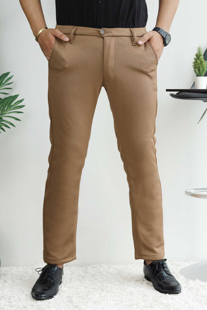 Elegant Self Texture Knitted Cotton Ankle fit Pant