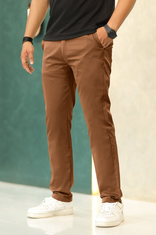 Turbo Axis Intelli-Drape Refined Fit Twil Cotton Pent In Coffee Brown