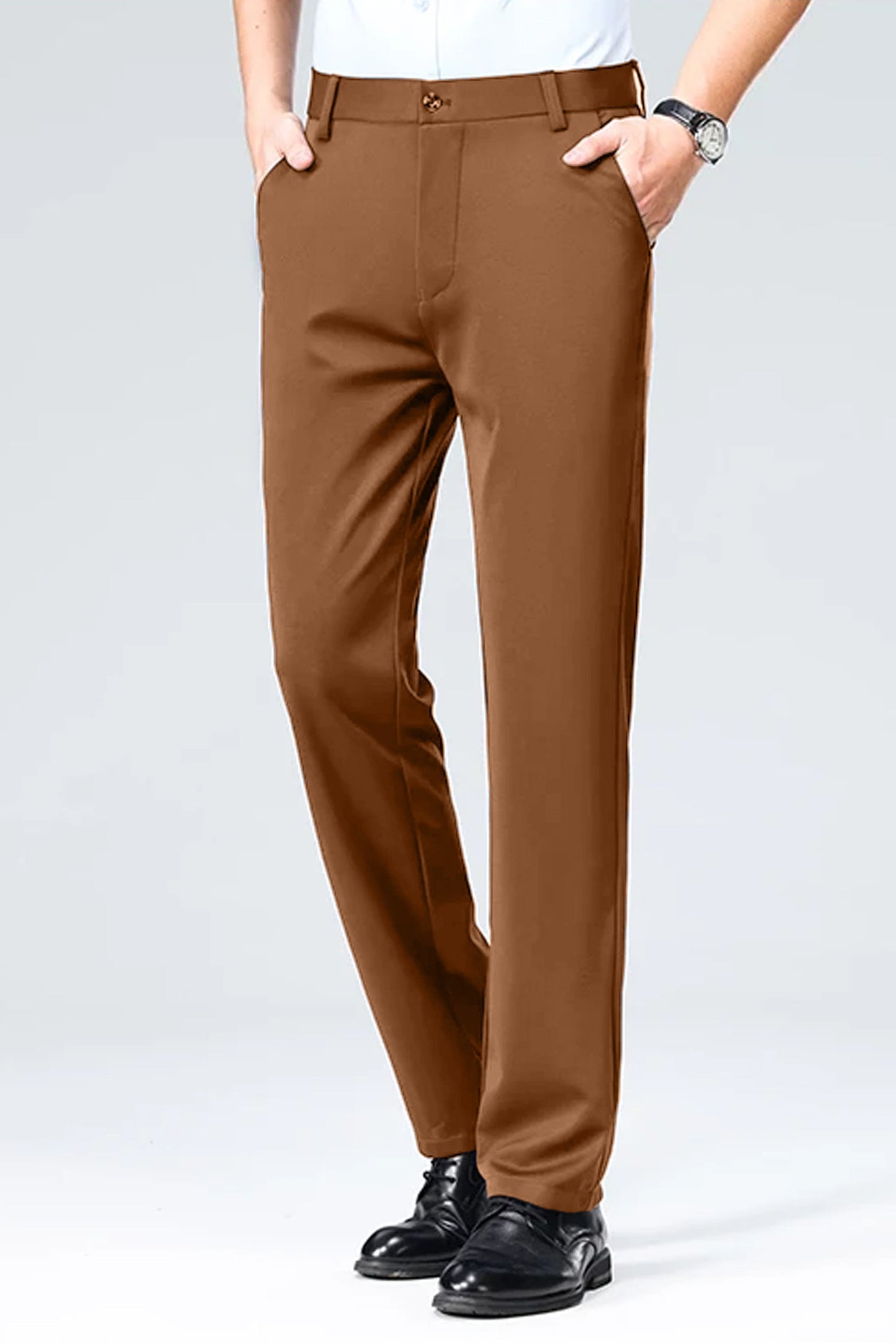 Turbo Axis Intelli-Drape Refined Fit Twil Cotton Pent In Coffee Brown