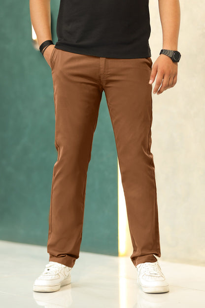 Turbo Axis Intelli-Drape Refined Fit Twil Cotton Pent In Coffee Brown