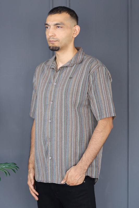 Turbo Spring Edit Textured Casual Shirt In Charcoal