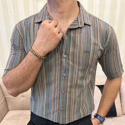 Turbo Spring Edit Textured Casual Shirt In Charcoal