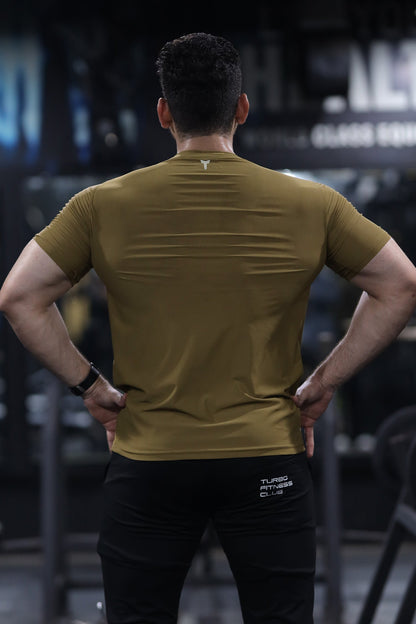 Turbo 'Street-Style' Drop-Shoulder Graphic Dry-Fit Tee In Camel