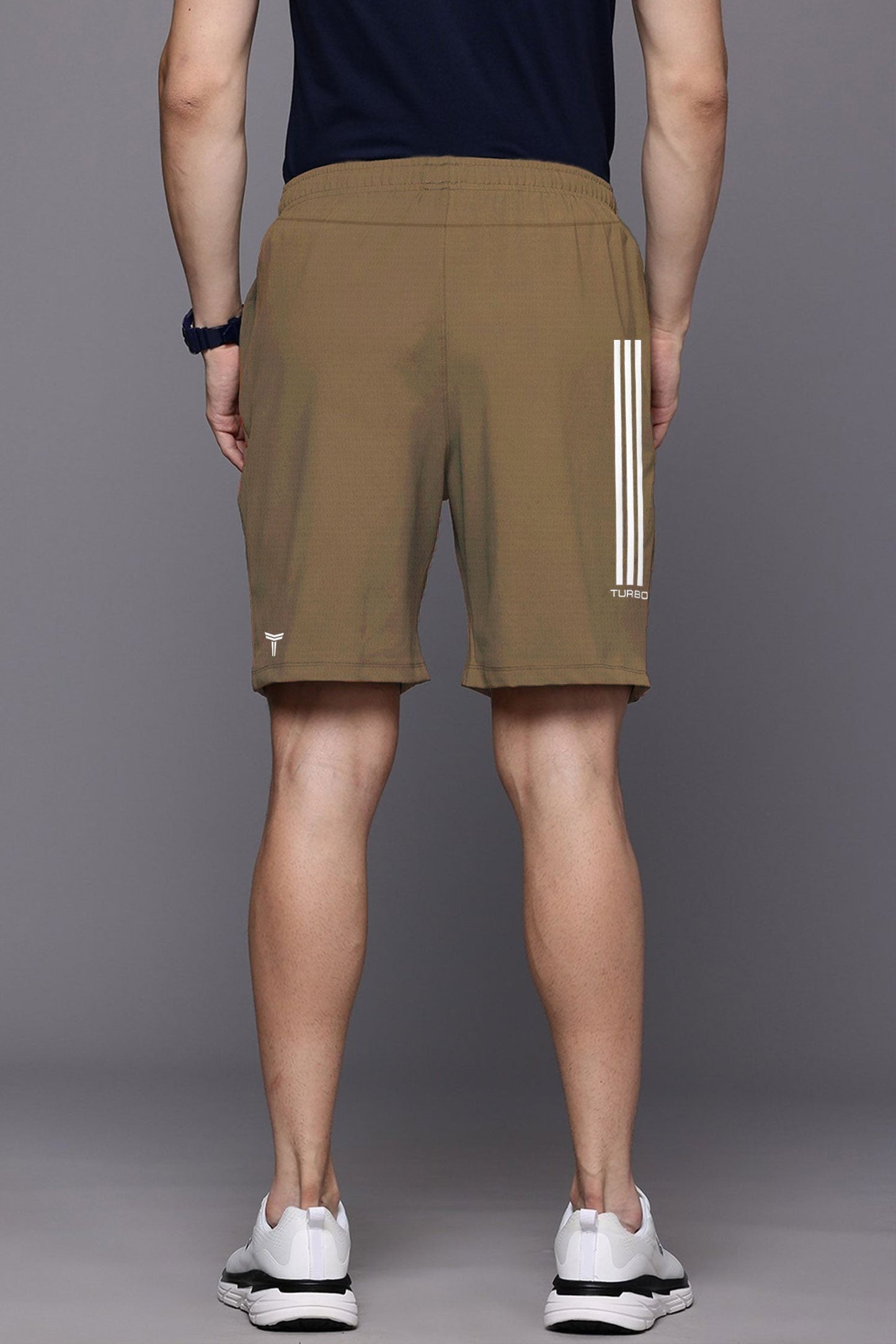 Turbo Trackside Triple Stripe Big Size Dry-Fit Men's Shorts
