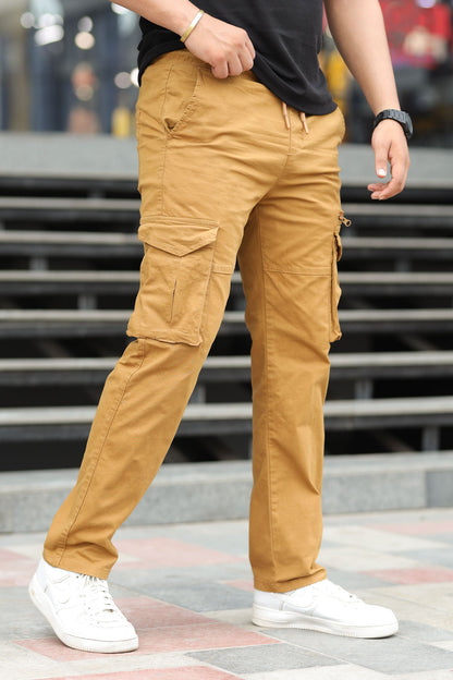 Turbo 'Recon' Division Zip-Detail Loose Bottom Cargo Trouser In Camel