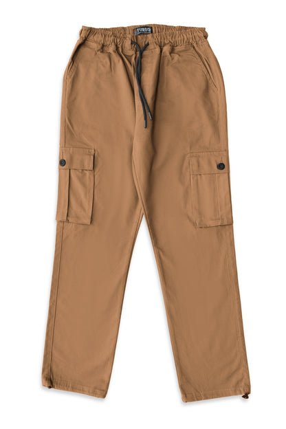 Turbo's 6 Pockets Loose Bottom Cargo Trouser In Camel