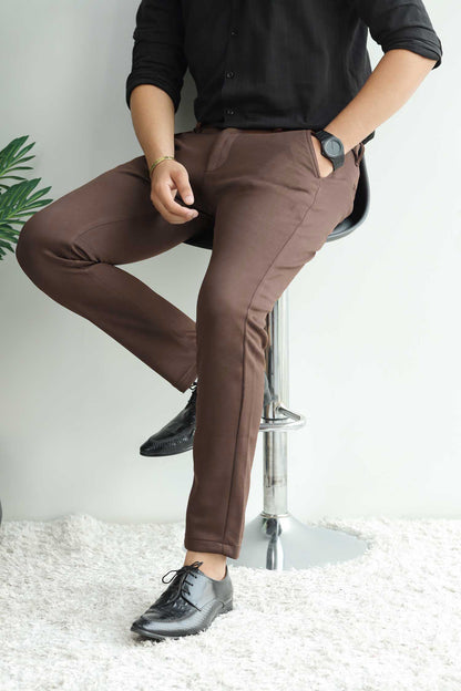Elegant Self Texture Knitted Cotton Ankle fit Pant