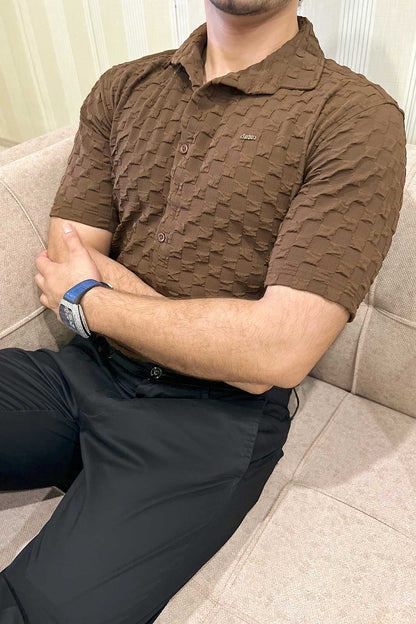 Turbo Puff Structured Pattern Casual Shirt