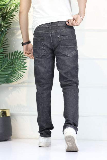 Turbo 'Weathered' Comfort Slim Fit Jeans In Charcoal Grey