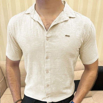 Turbo Artistic Touch Comfort Casual Shirt In Cream