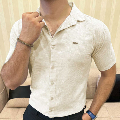 Turbo Artistic Touch Comfort Casual Shirt In Cream