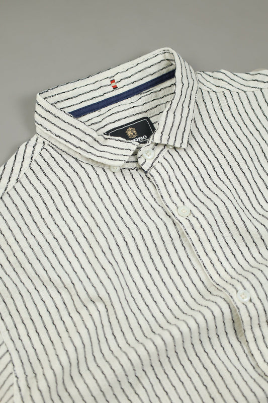 Turbo Lining Check Creation Long Sleeve Cotton Casual Shirt In Creem