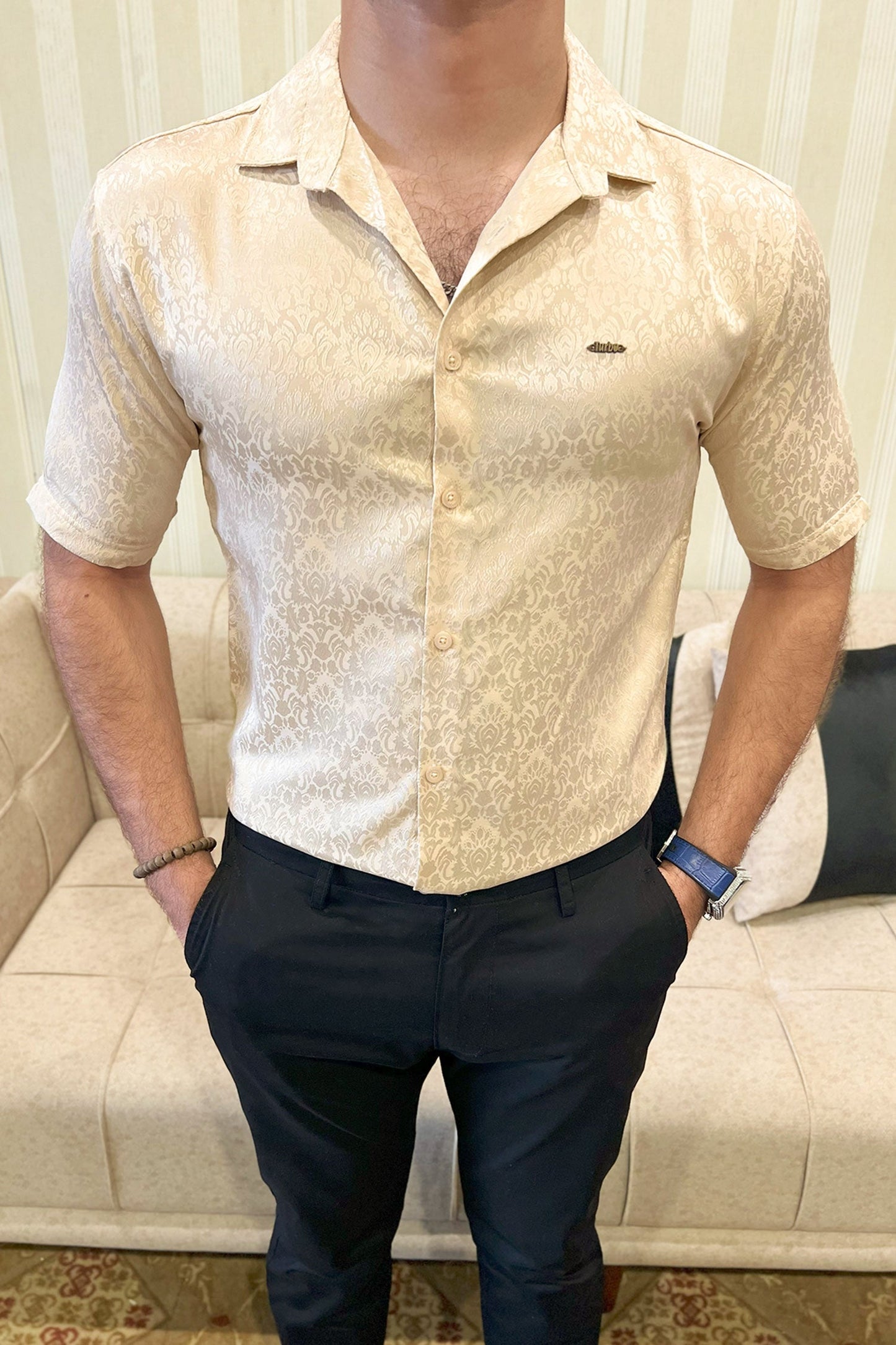 Turbo Designer Motif Floral Casual Shirt