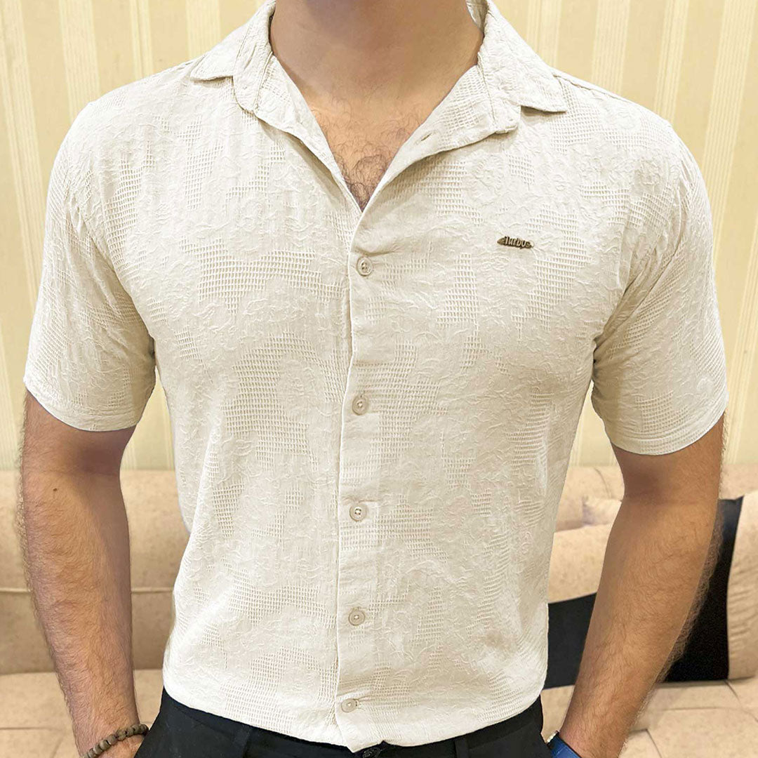 Turbo Artistic Touch Comfort Casual Shirt In Cream
