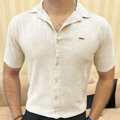 Turbo Artistic Touch Comfort Casual Shirt In Cream