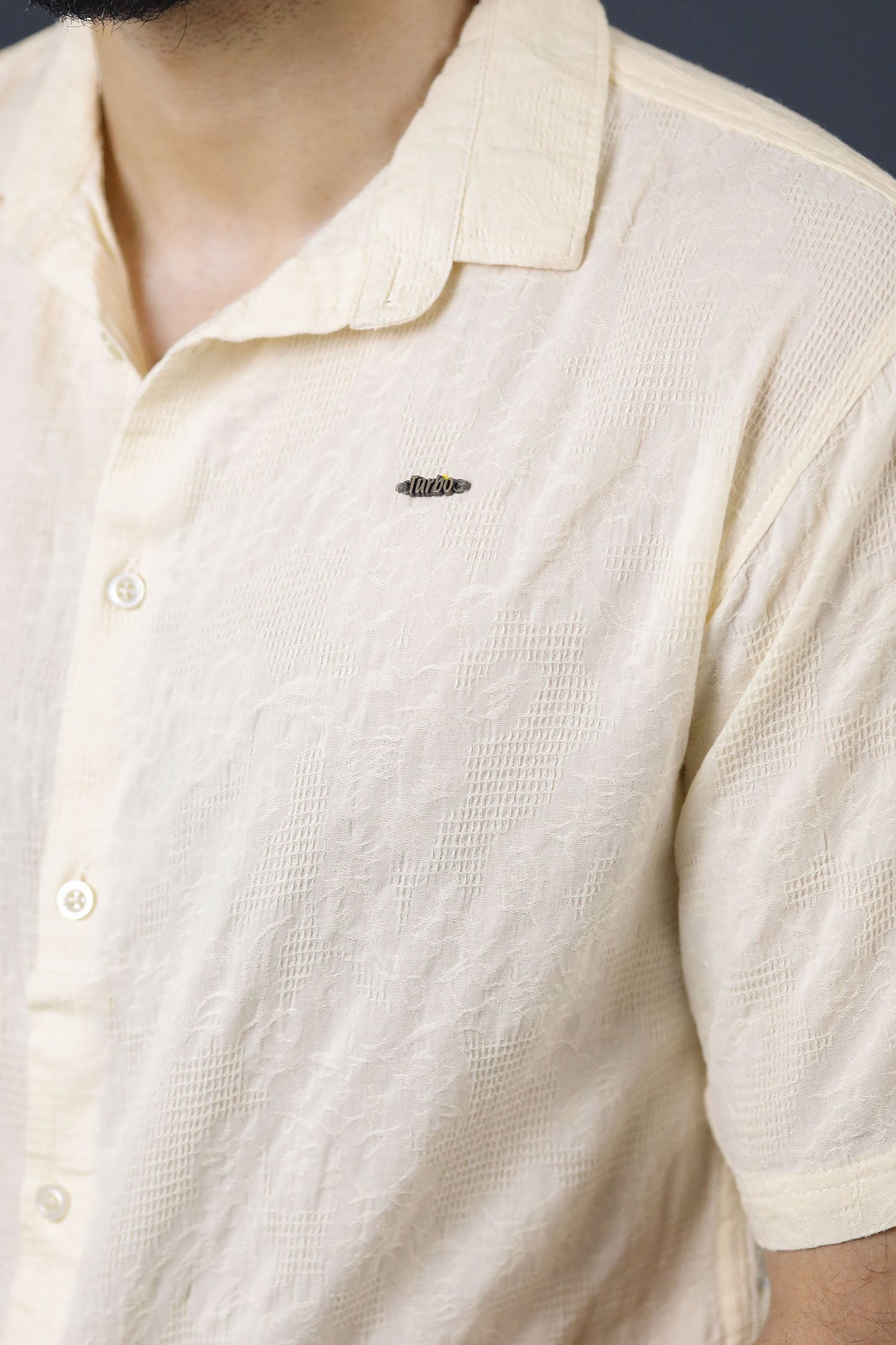 Turbo Artistic Touch Comfort Casual Shirt In Cream