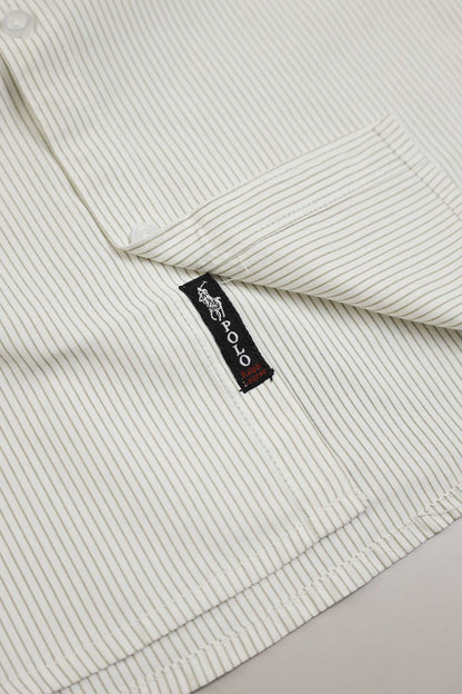 Polo Rph Lren Stripe Poplin Cotton Casual Shirt In Creem