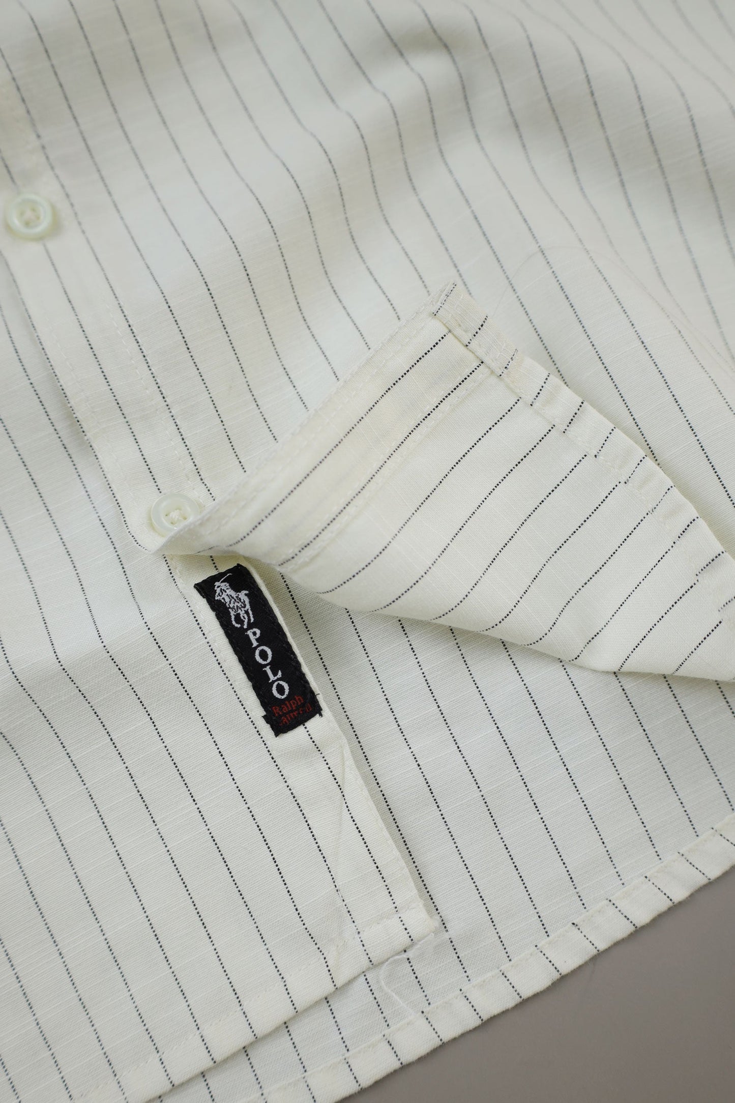 Polo Rph Lren Button Down Striped Casual Shirt In Creem