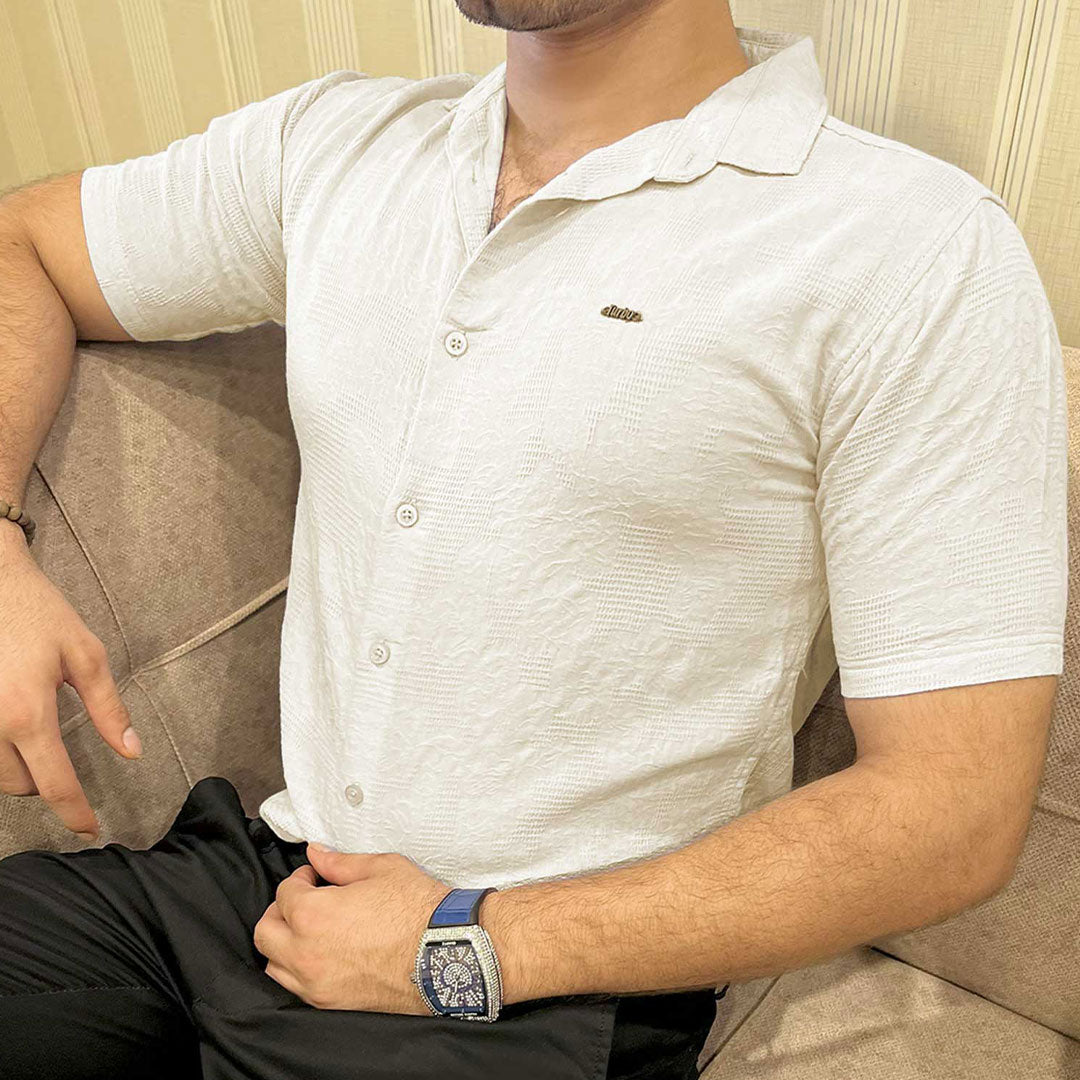 Turbo Artistic Touch Comfort Casual Shirt In Cream