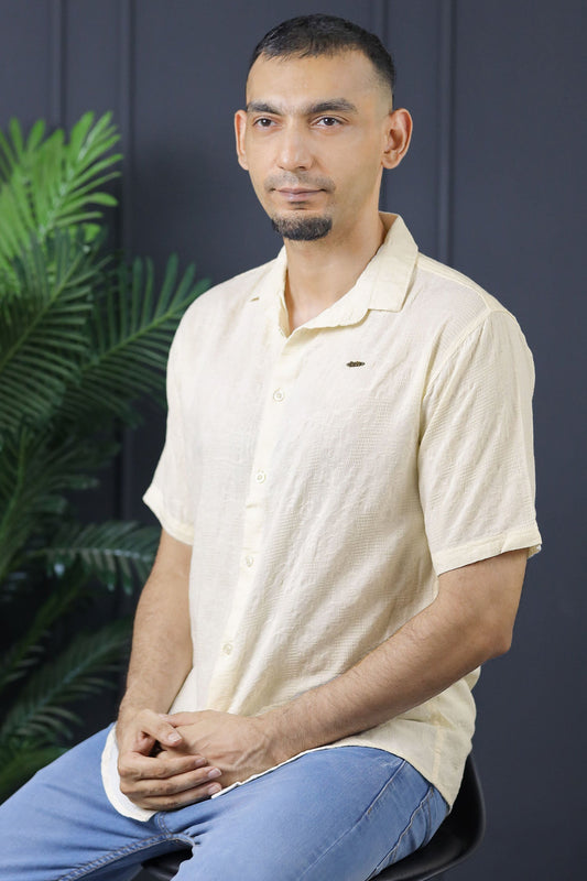 Turbo Artistic Touch Comfort Casual Shirt In Cream