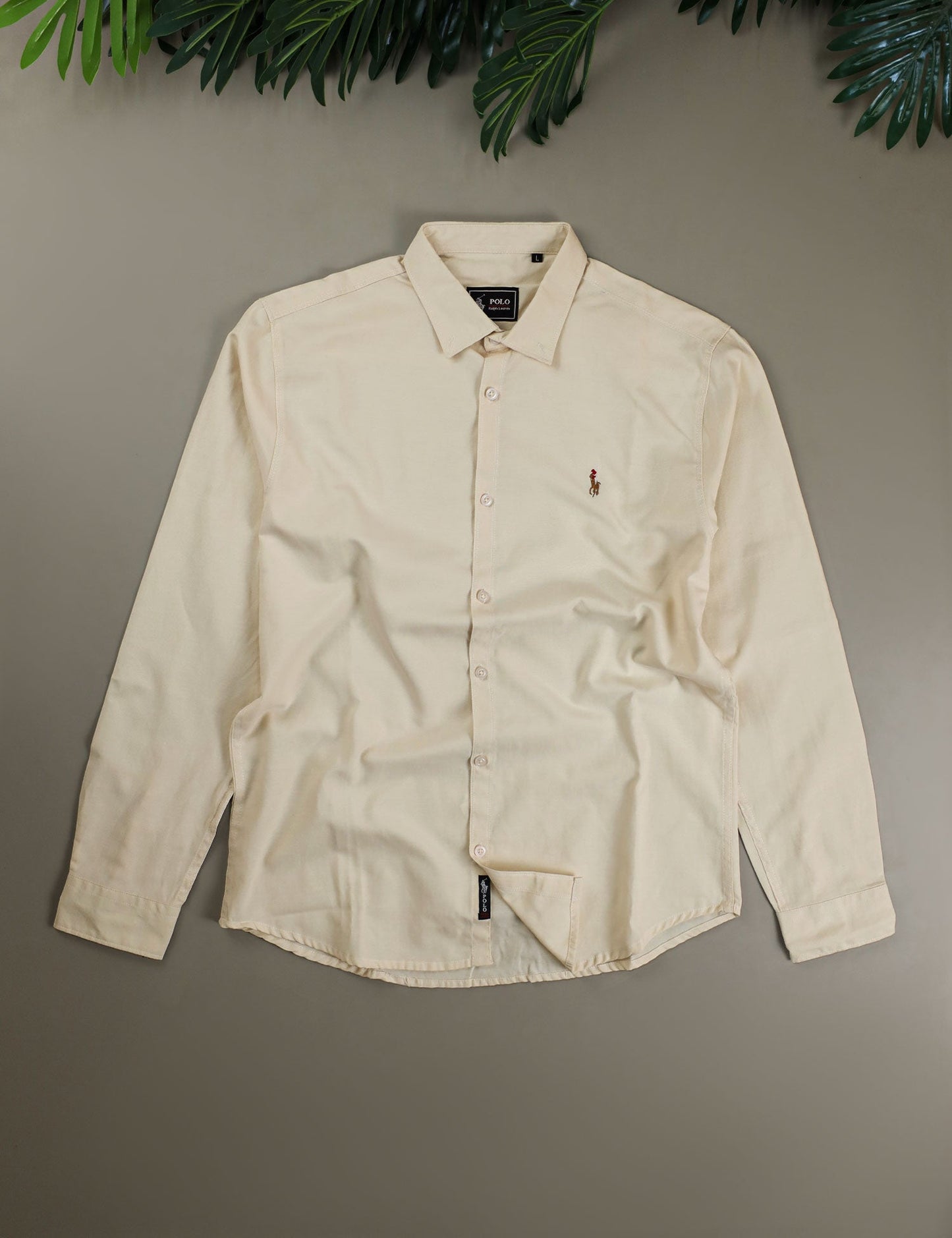 Polo Rph Lren SlimFit Classic Casual Shirt In Creem