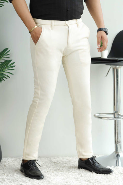 Elegant Self Texture Knitted Cotton Ankle fit Pant