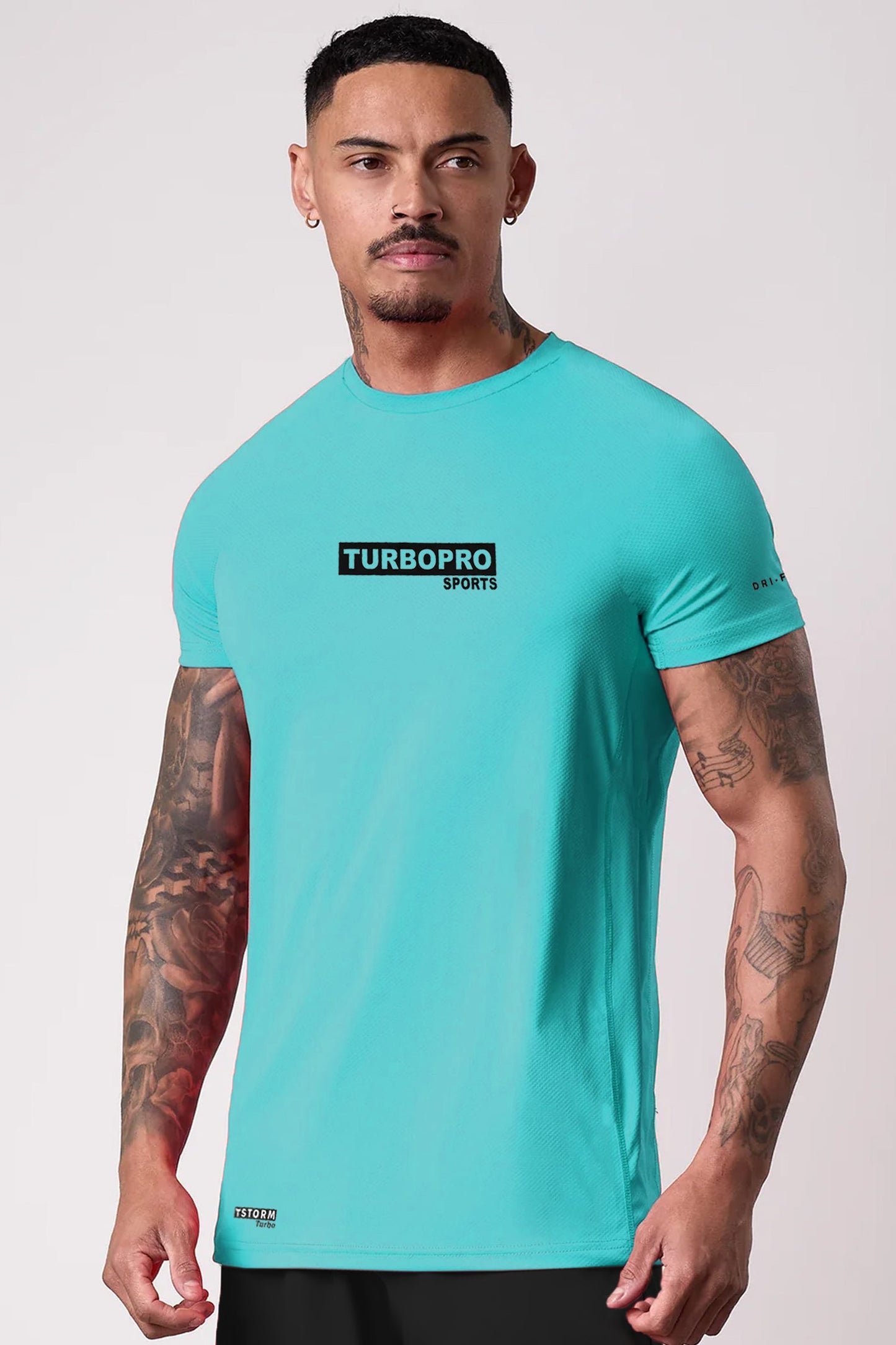 Turbo Pro Sports Climalite Mesh Dry-Fit Tee In Cyan