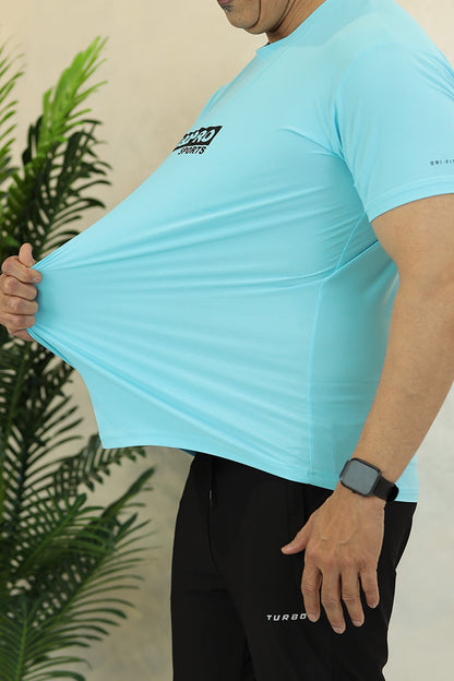 Turbo Pro Sports Climalite Mesh Dry-Fit Tee In Cyan