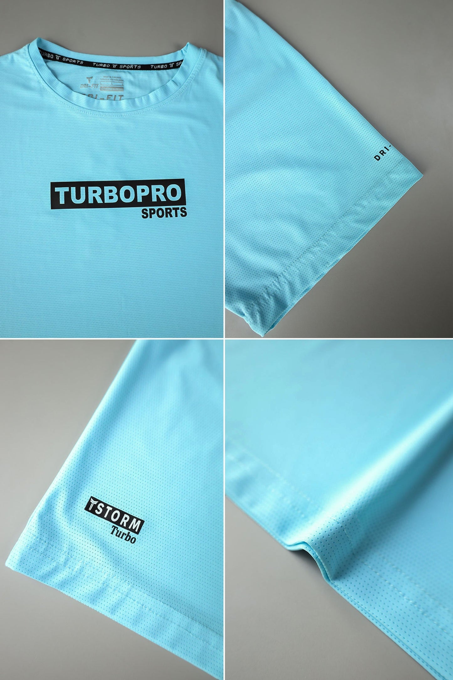Turbo Pro Sports Climalite Mesh Dry-Fit Tee In Cyan