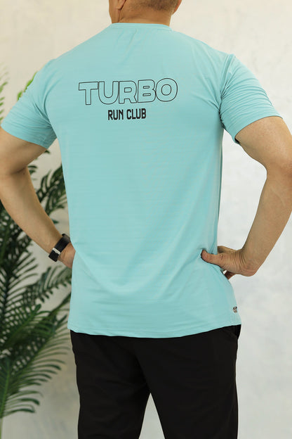 Turbo Run Club Airflow Cool Dry-Fit Tee In Cyan